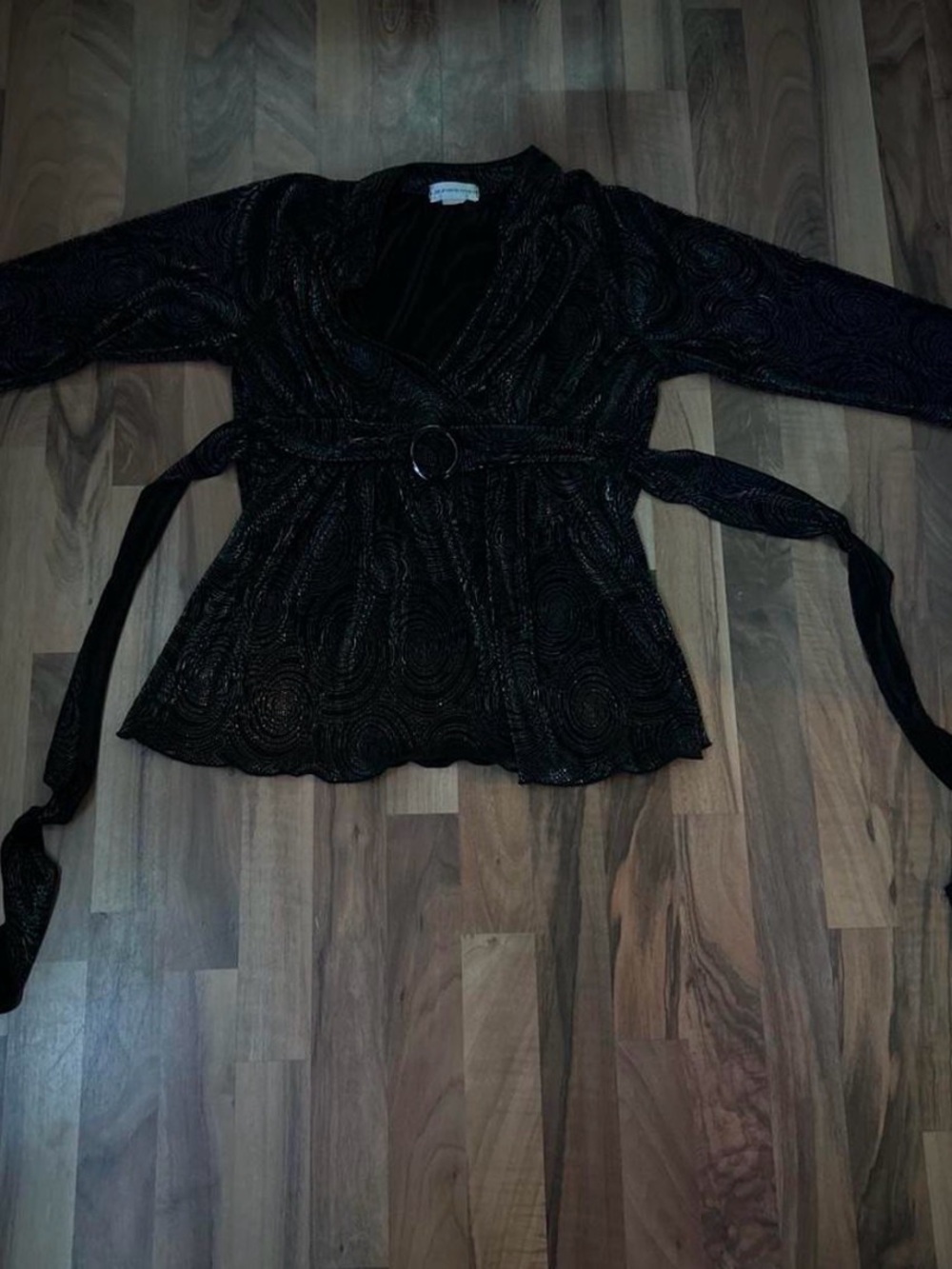 Women's Black and silver Top with Belt